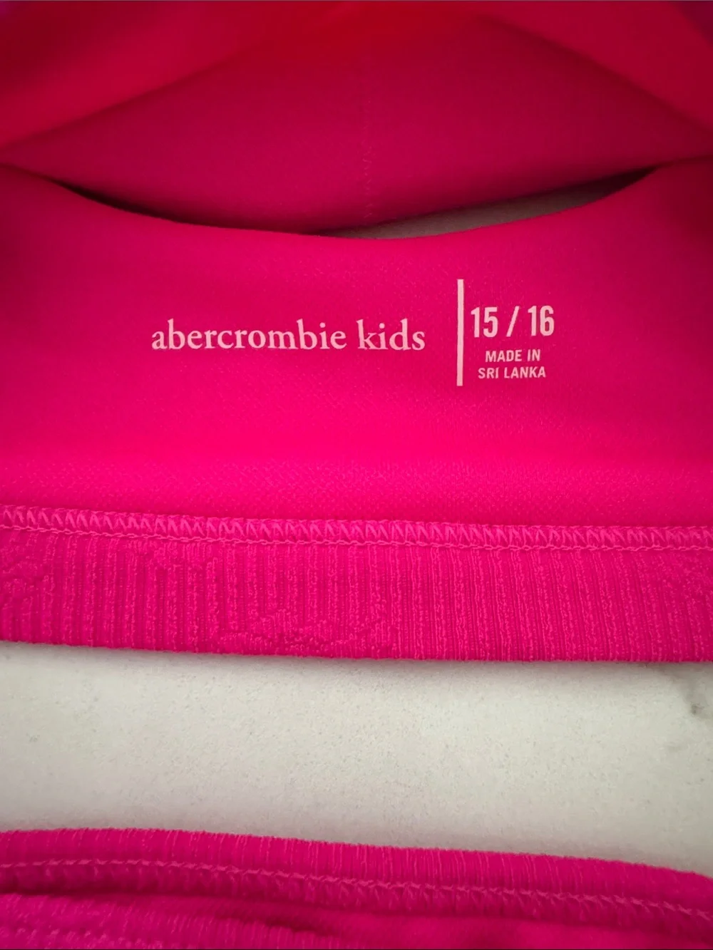 abercrombie kids Hot Pink Ribbed Tank Bikini Set
